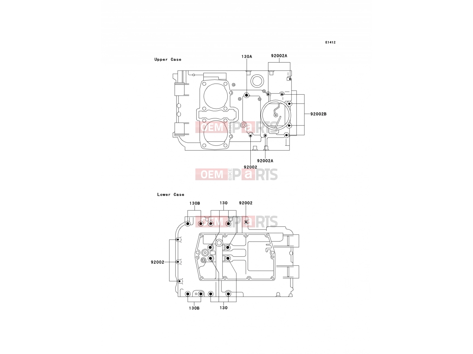 KAWASAKI 1995 Crankcase Bolt Pattern
