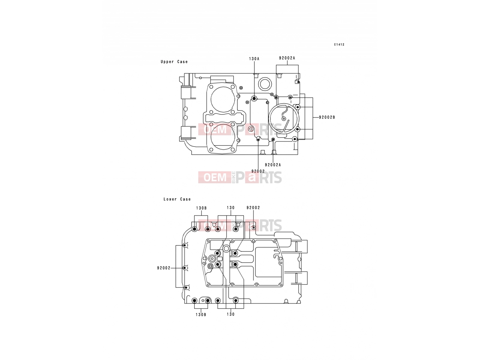 KAWASAKI 1995 Crankcase Bolt Pattern