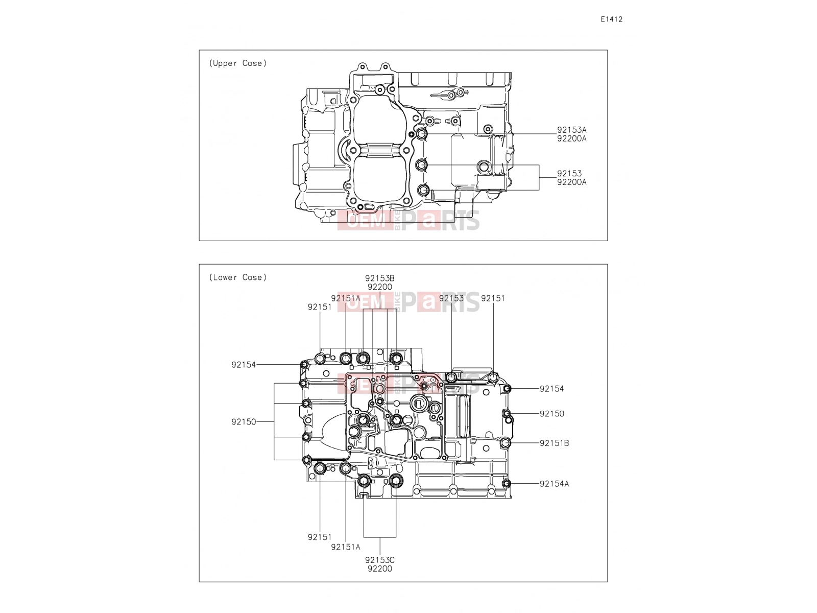 KAWASAKI 2019 Crankcase Bolt Pattern