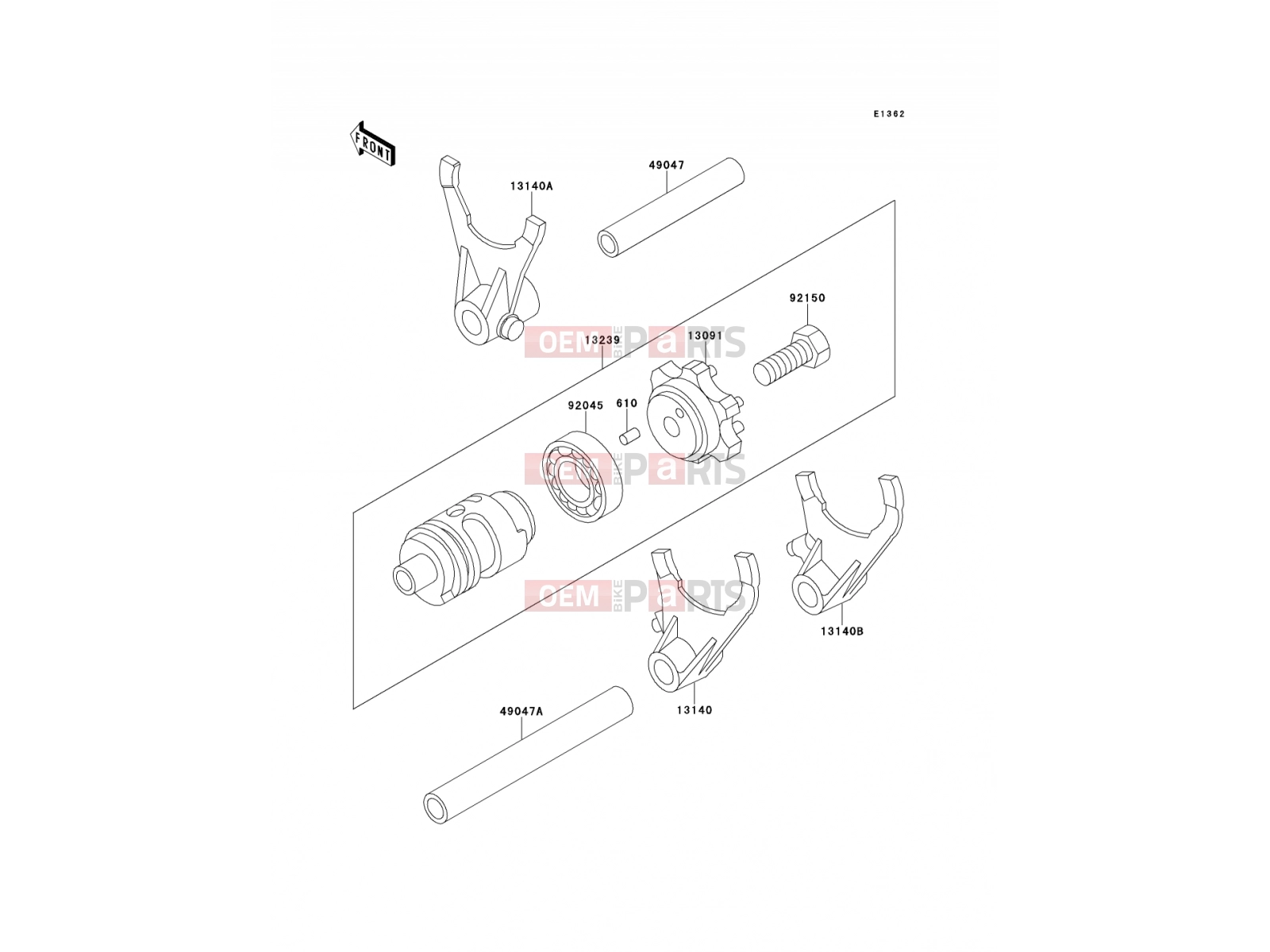 KAWASAKI 1990 Change Drum/Shift Fork