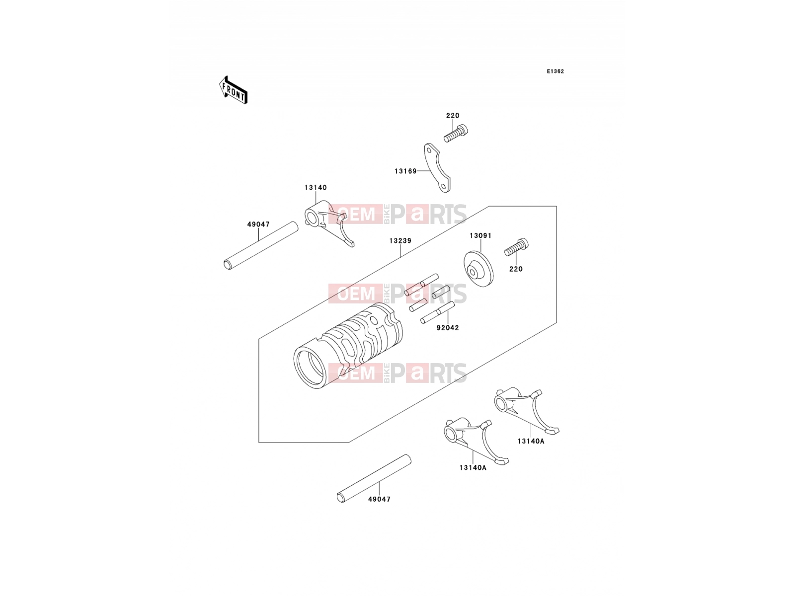 KAWASAKI 1992 Change Drum/Shift Fork
