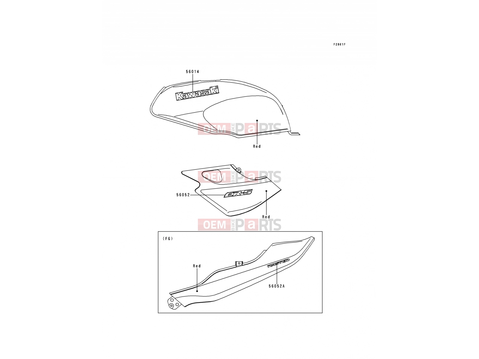 KAWASAKI 2000 Decals(Red)