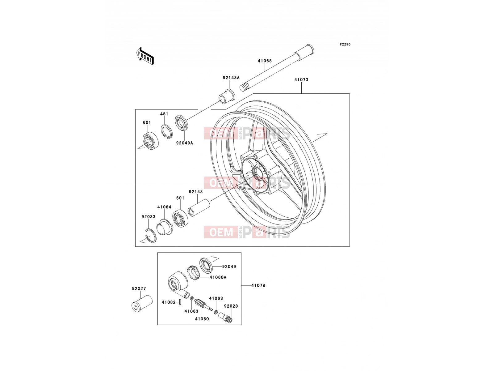 KAWASAKI 2000 Front Hub