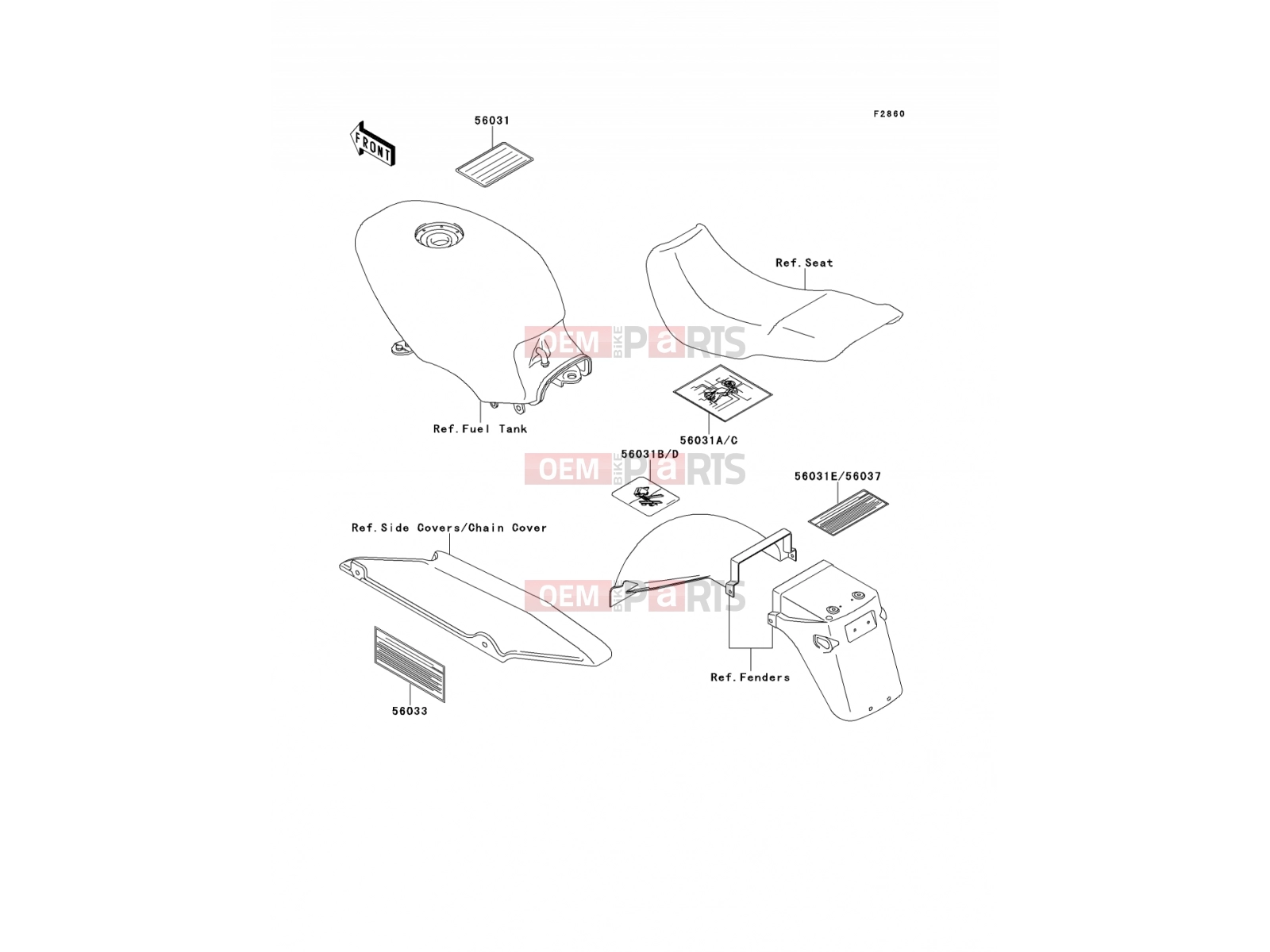 KAWASAKI 2000 Labels