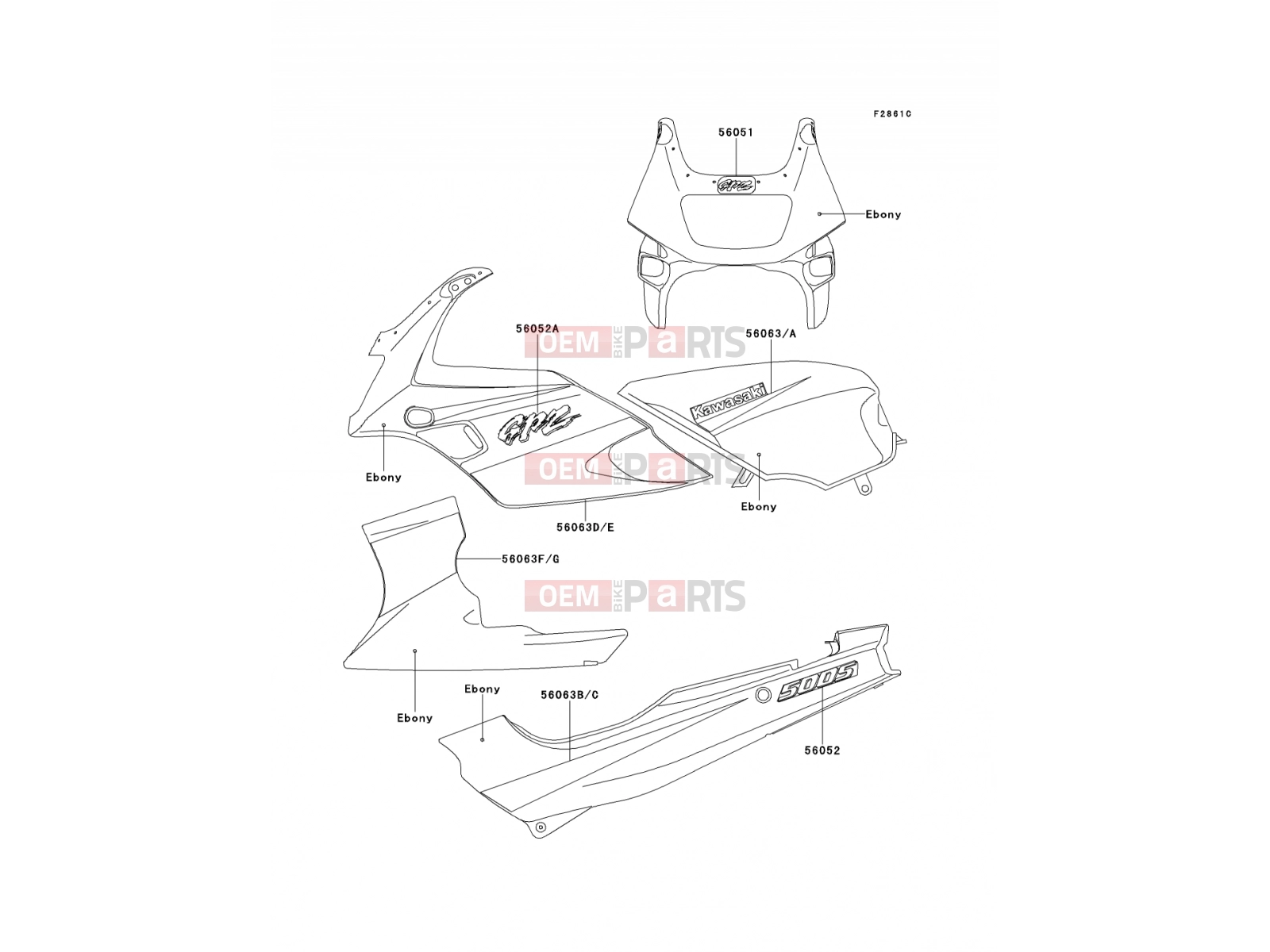 KAWASAKI 2000 Decals(Ebony)