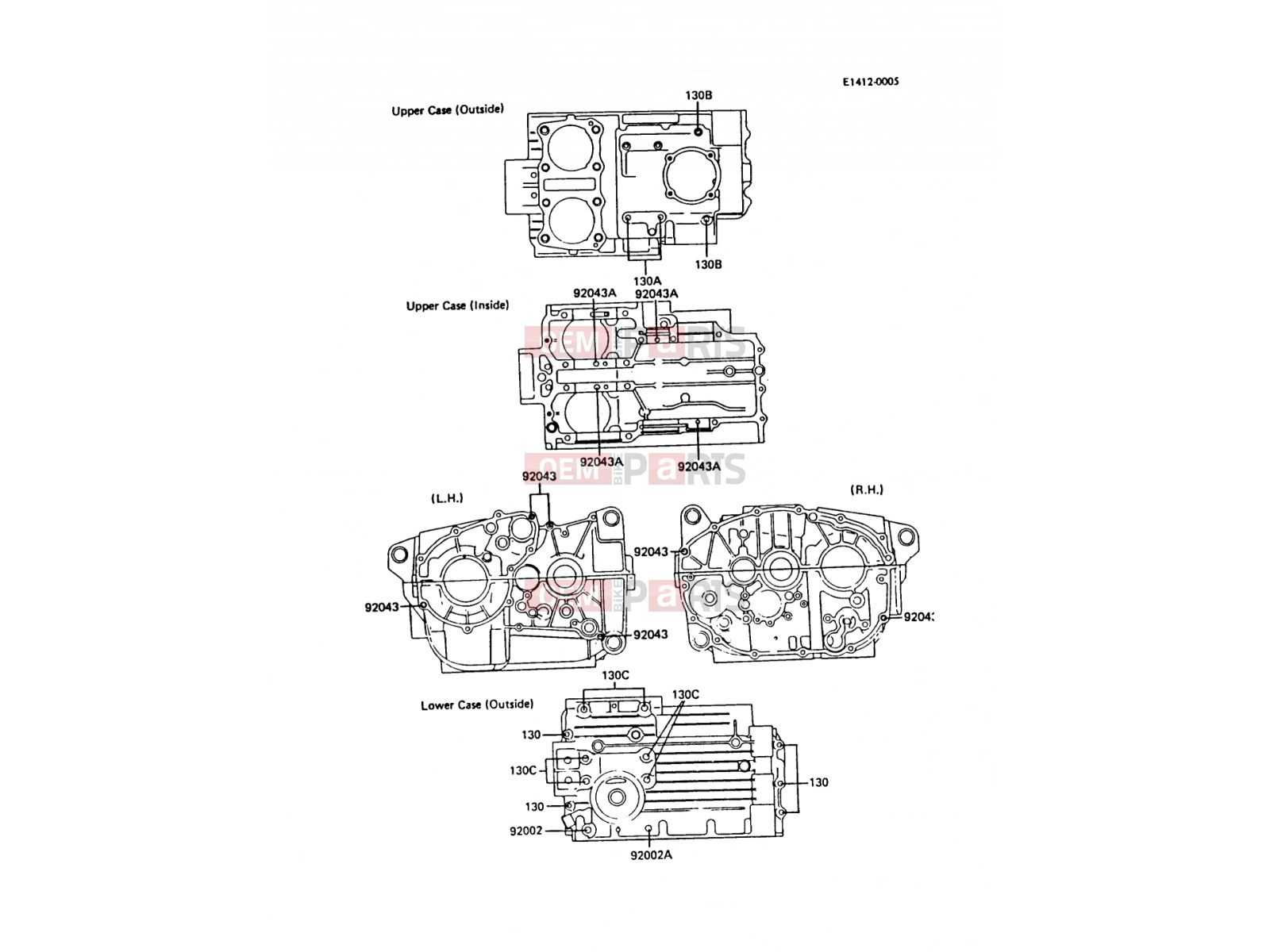 KAWASAKI 1988 Crankcase Bolt Pattern