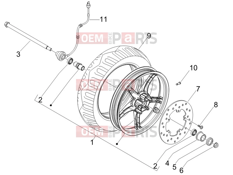PIAGGIO Fly 50 2T Suspensions - Wheels » Front wheel