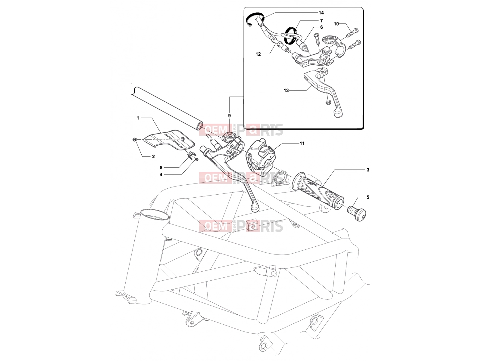 MV Agusta Brutale 675 Handlebar Assembly Left