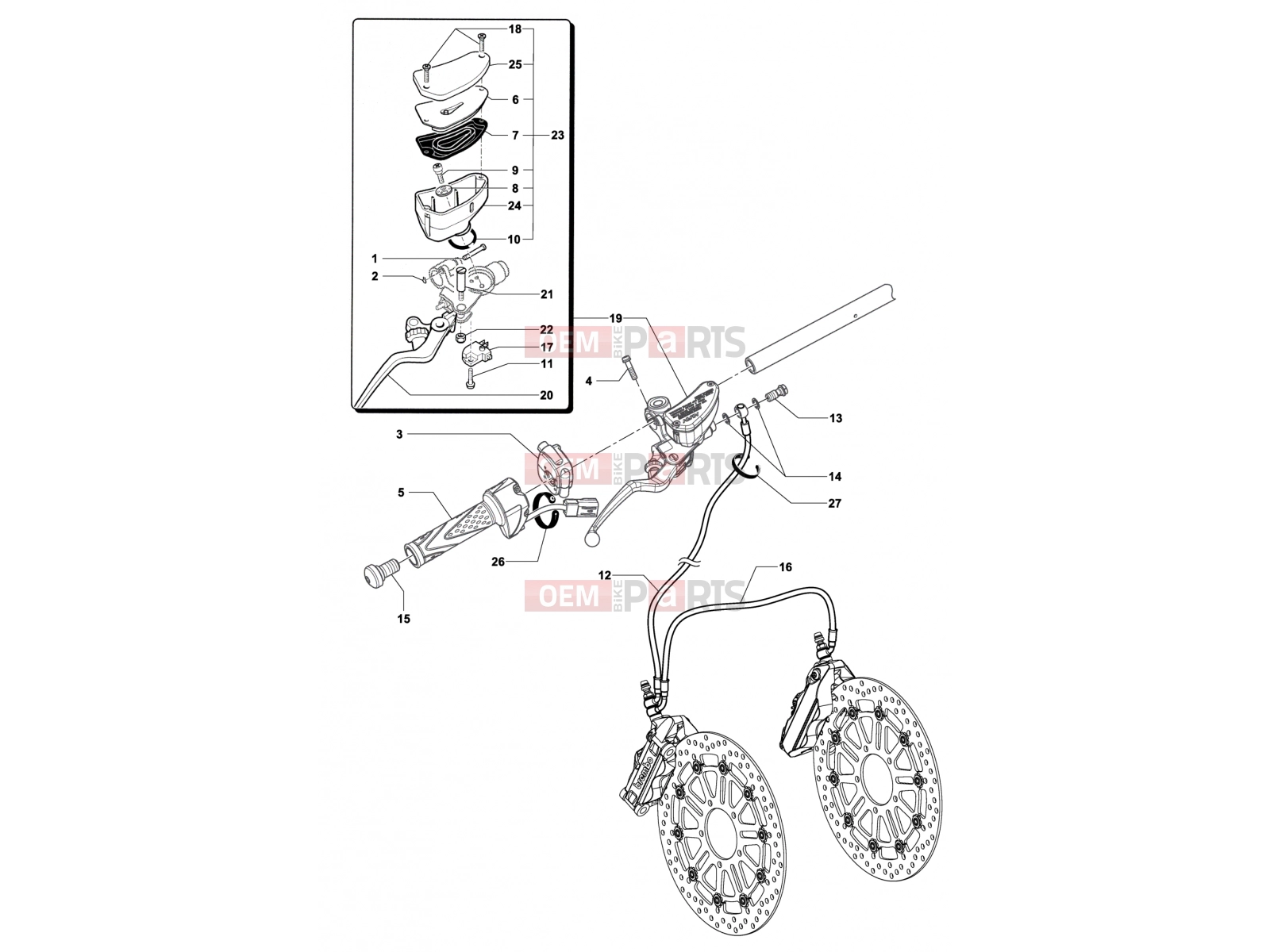 MV Agusta Brutale 675 Handlebar Assembly Right