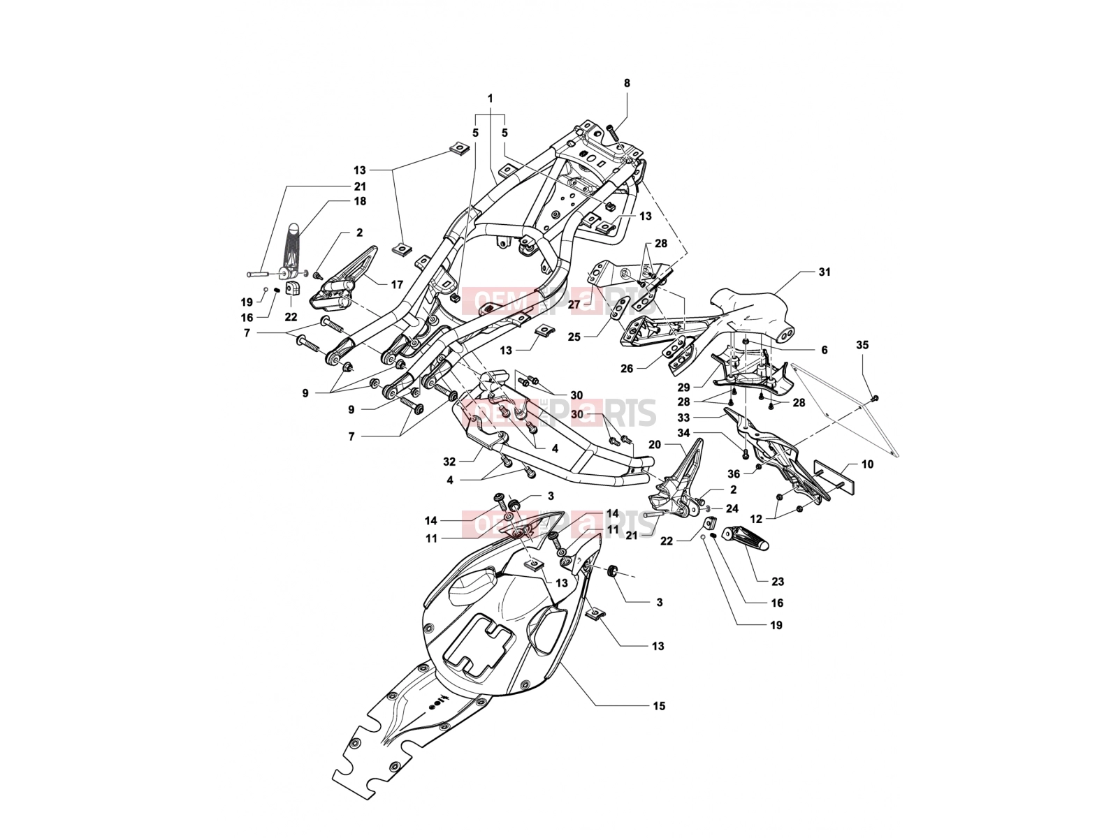 MV Agusta Brutale 800 RR Rear Frame Assembly
