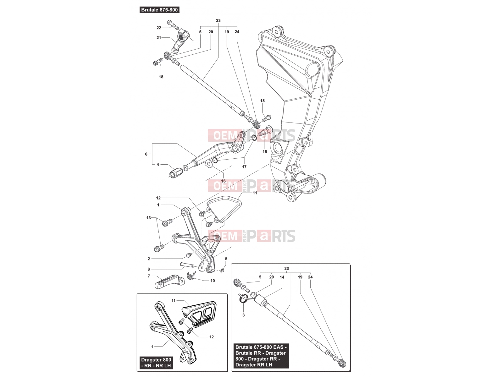 MV Agusta Brutale 800 RR Footrest Assembly Left