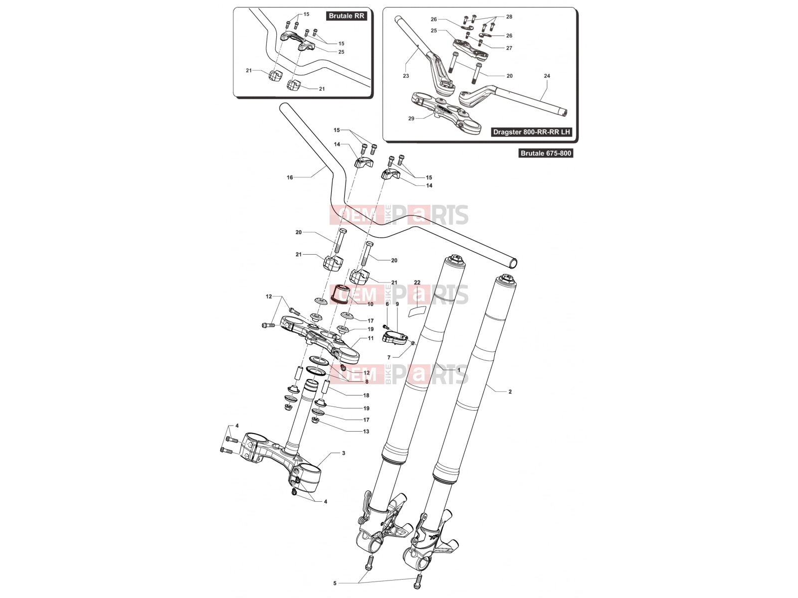 MV Agusta Brutale 800 RR Front Suspension Assembly