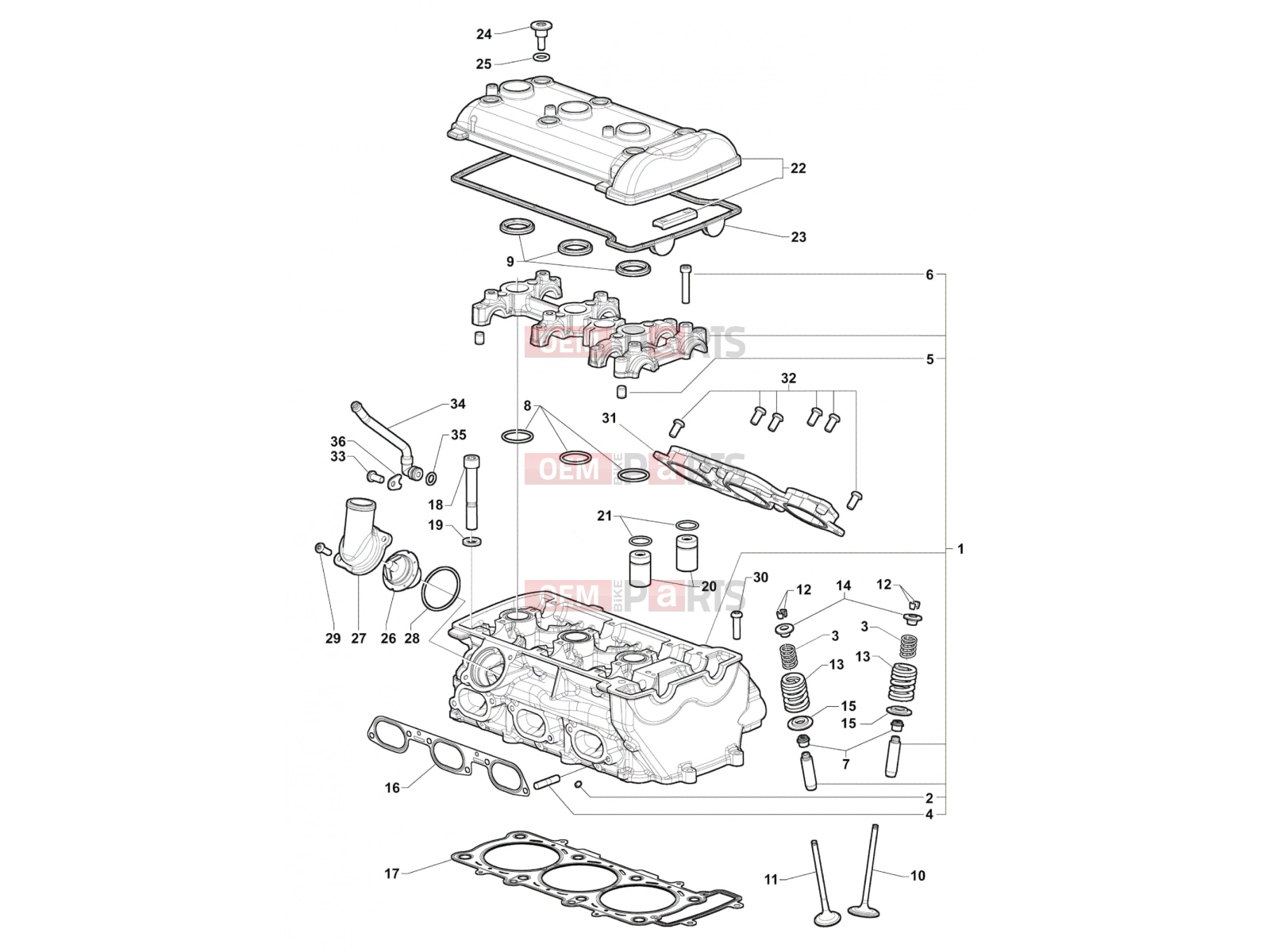 MV Agusta Brutale 800 RR Cylinder Head Assembly