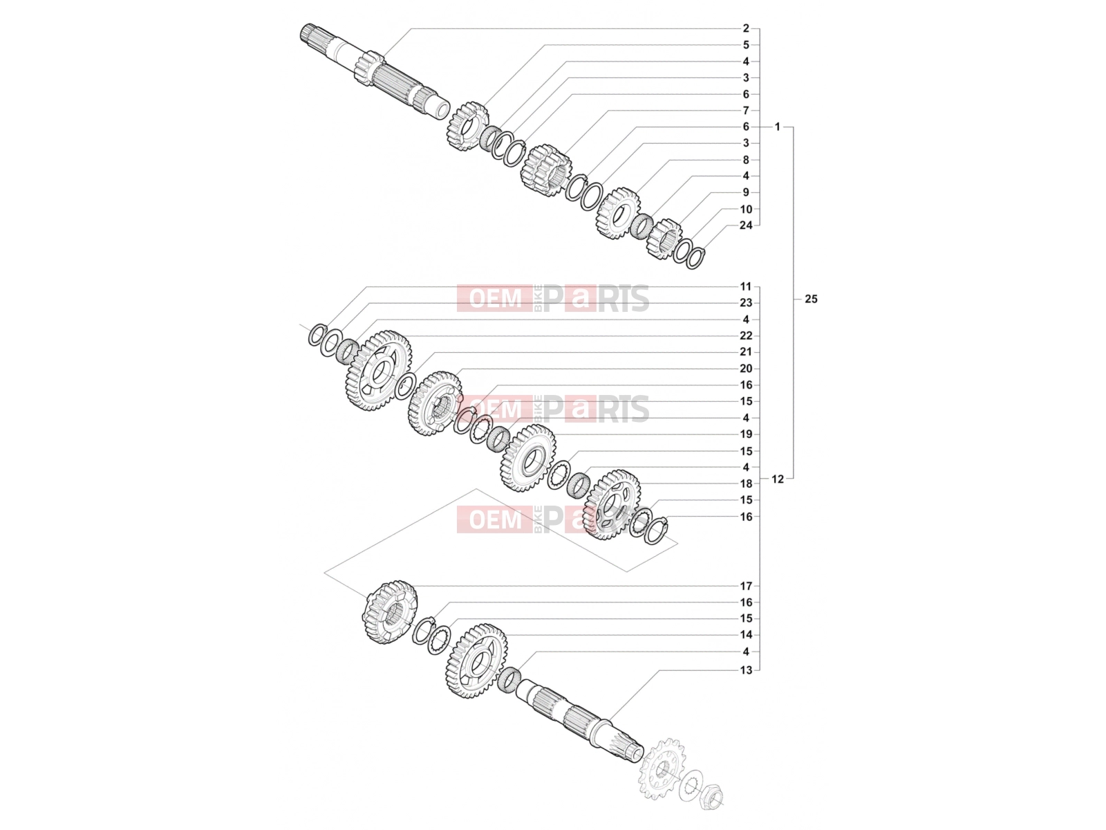 MV Agusta Brutale 800 RR Gear Box Assembly