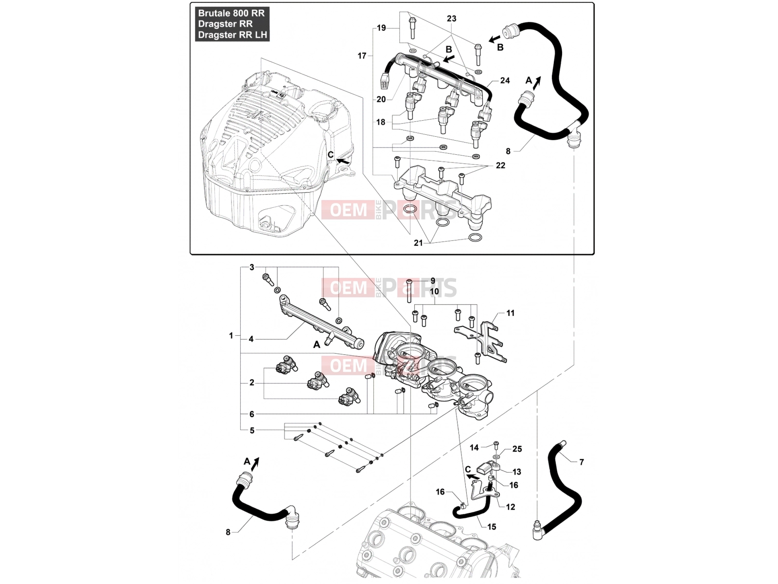 MV Agusta Brutale 800 RR Fuel Intake System