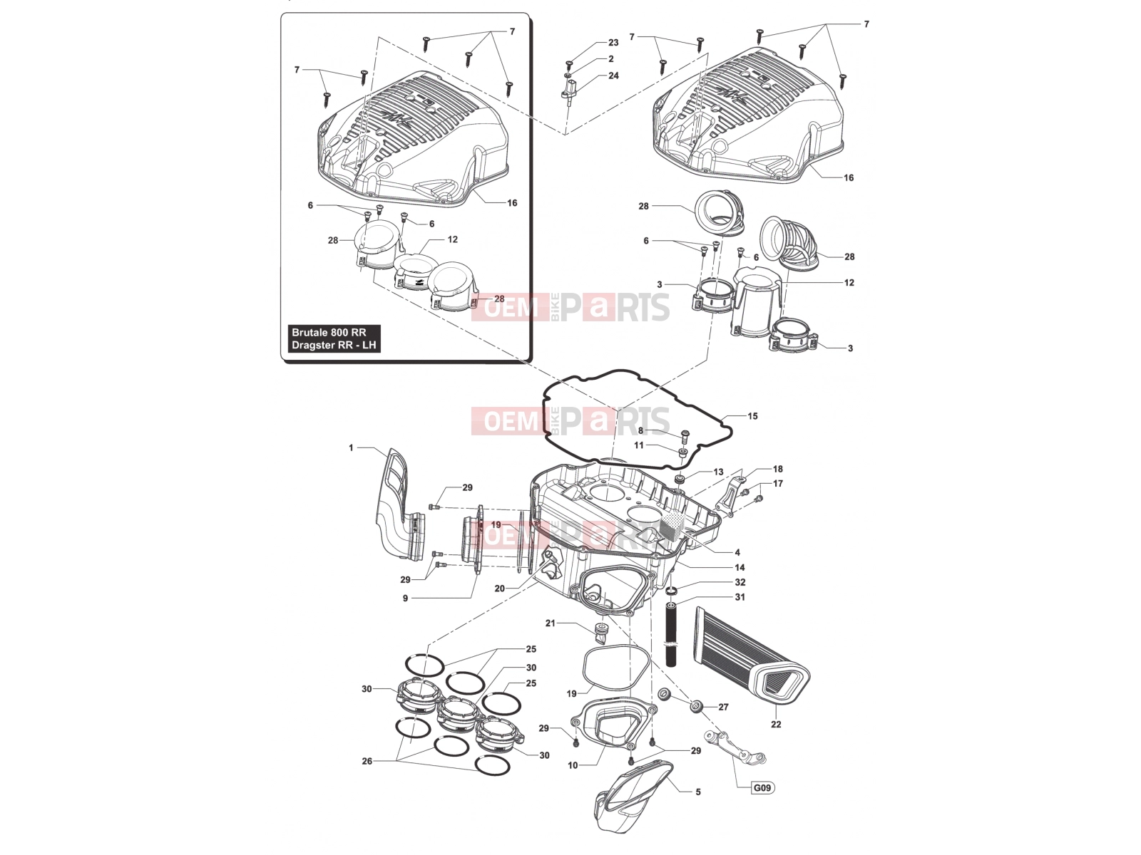 MV Agusta Brutale 800 RR Airbox Assembly