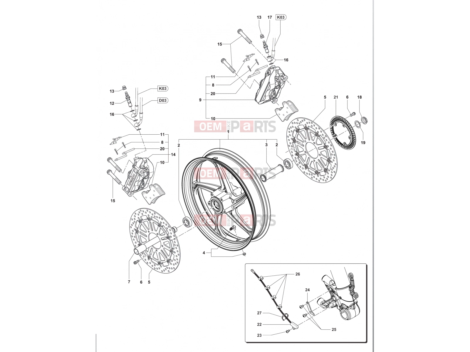 MV Agusta Brutale 800 <2016 Front Wheel Assembly