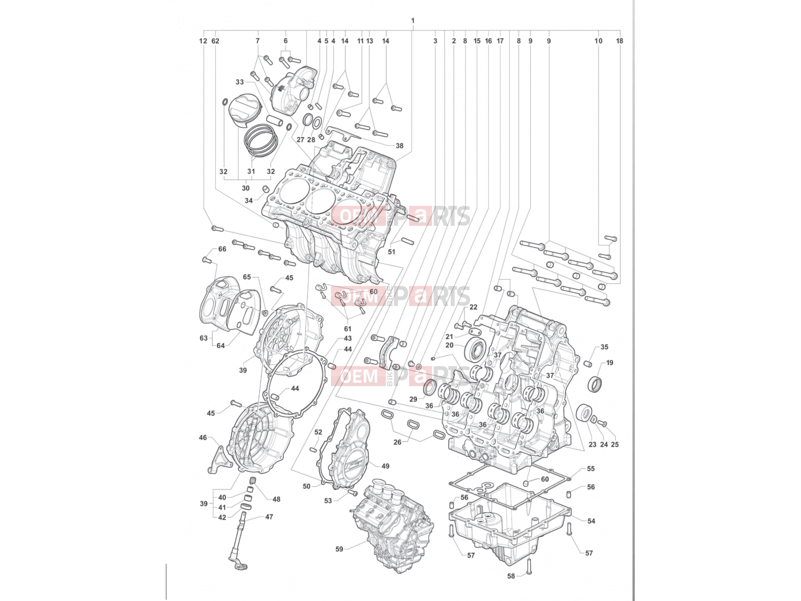 MV Agusta Brutale 800 <2016 Crankcase Assembly