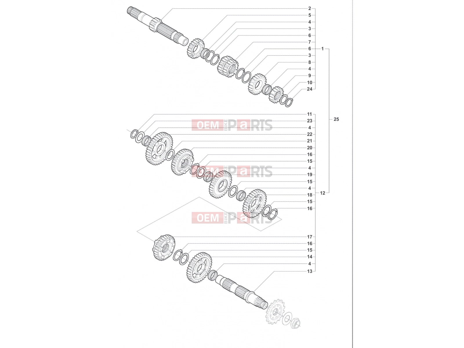 MV Agusta Brutale 800 <2016 Gear Box Assembly