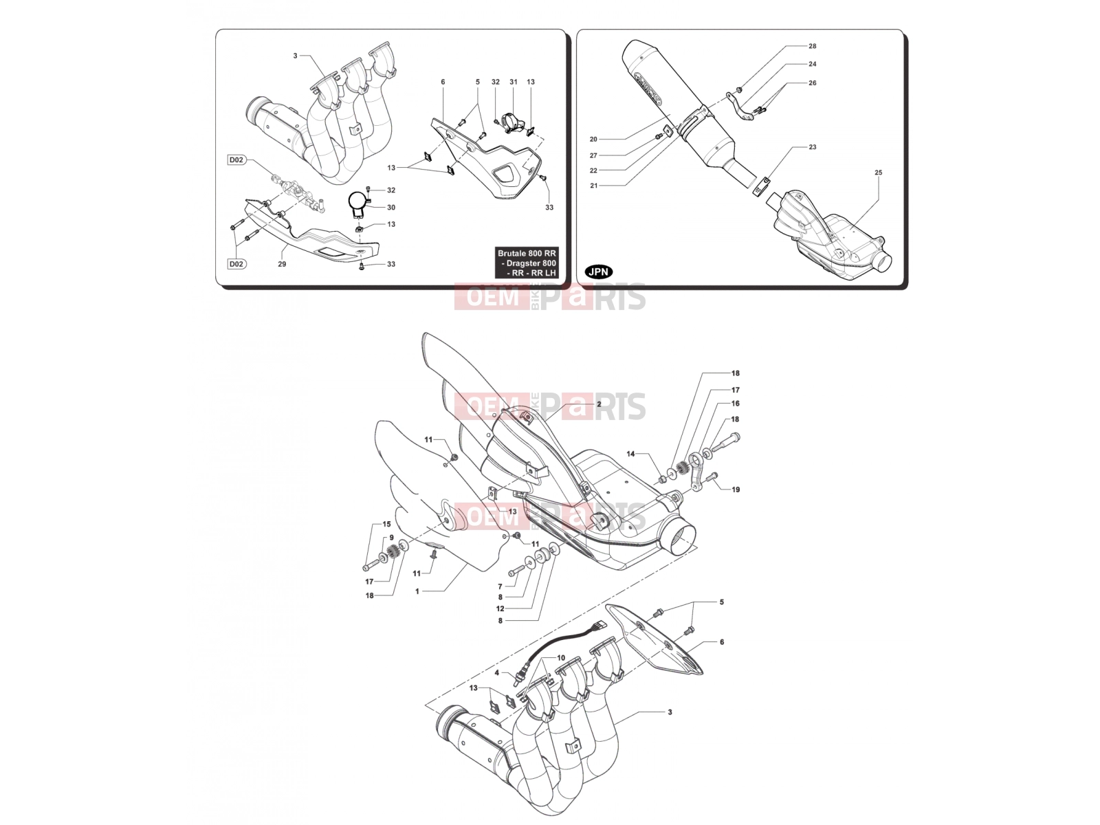 MV Agusta Dragster 800 RR Exhaust System