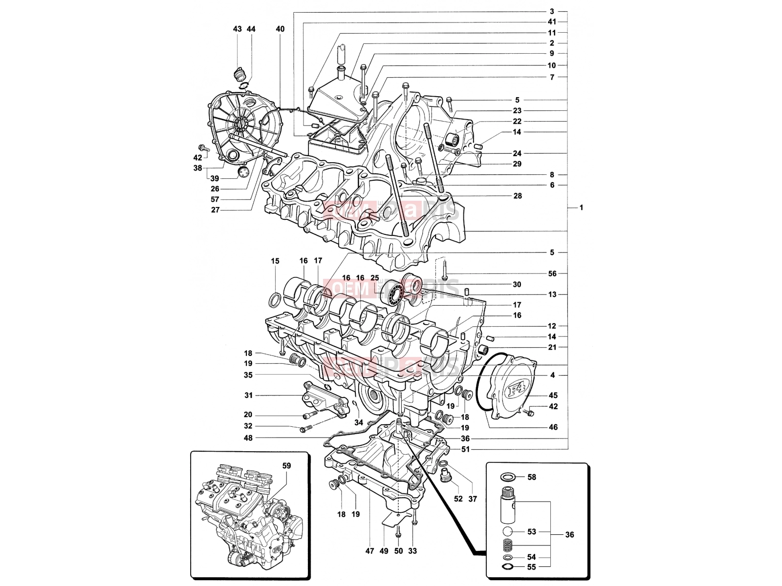 MV Agusta Brutale 750 ORO Crankcase Assembly