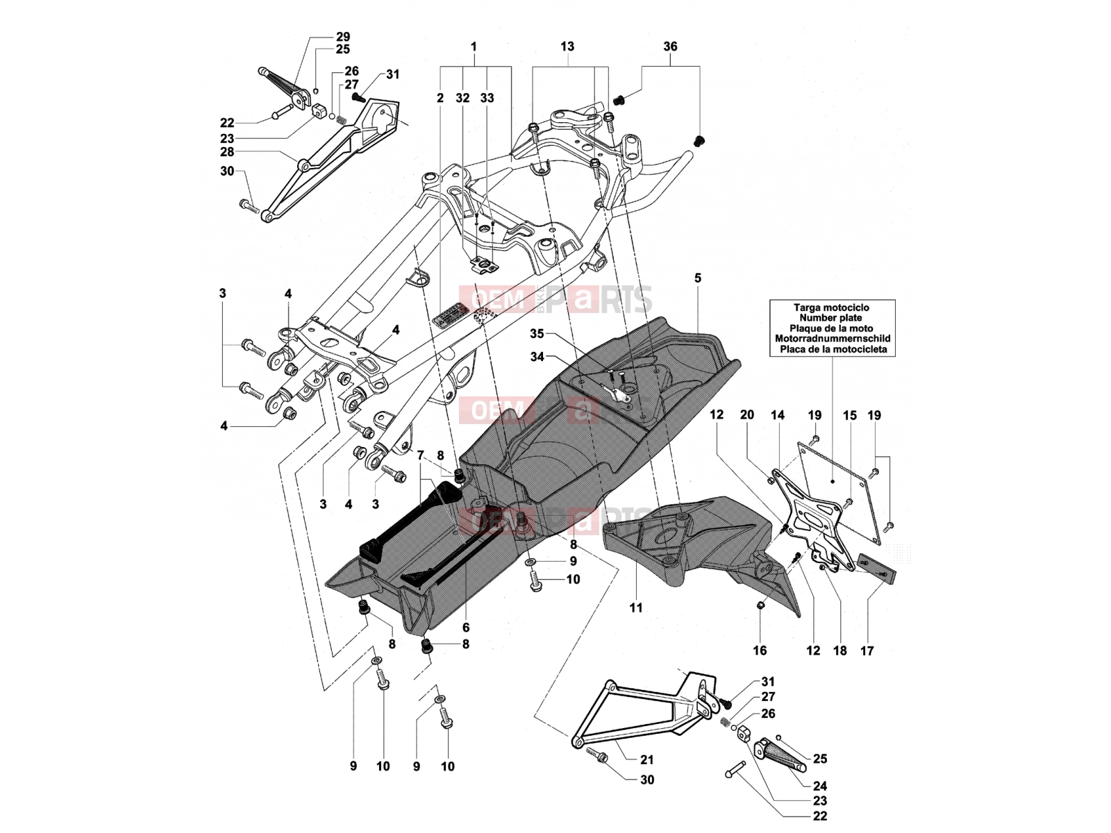 MV Agusta Brutale 750 S Rear Frame Assembly