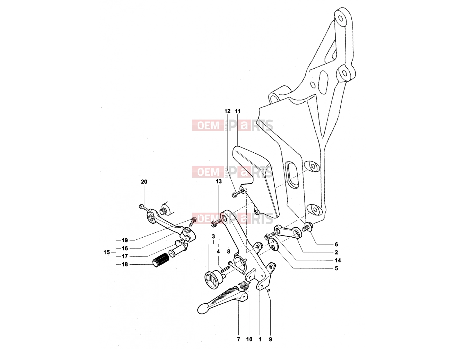 MV Agusta Brutale 910 S Footrest Assembly Left