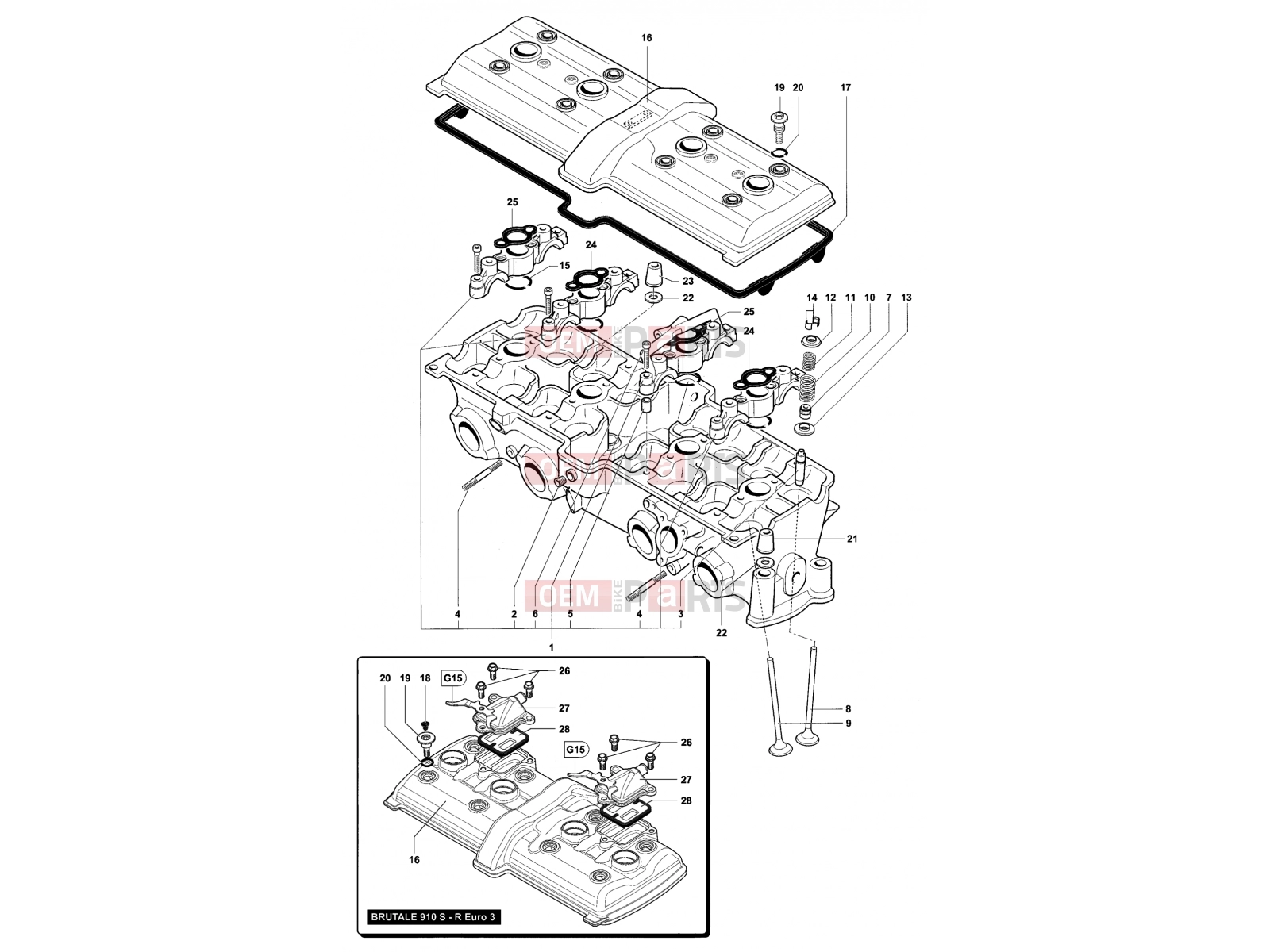 MV Agusta Brutale 910 S Cylinder Head Assembly