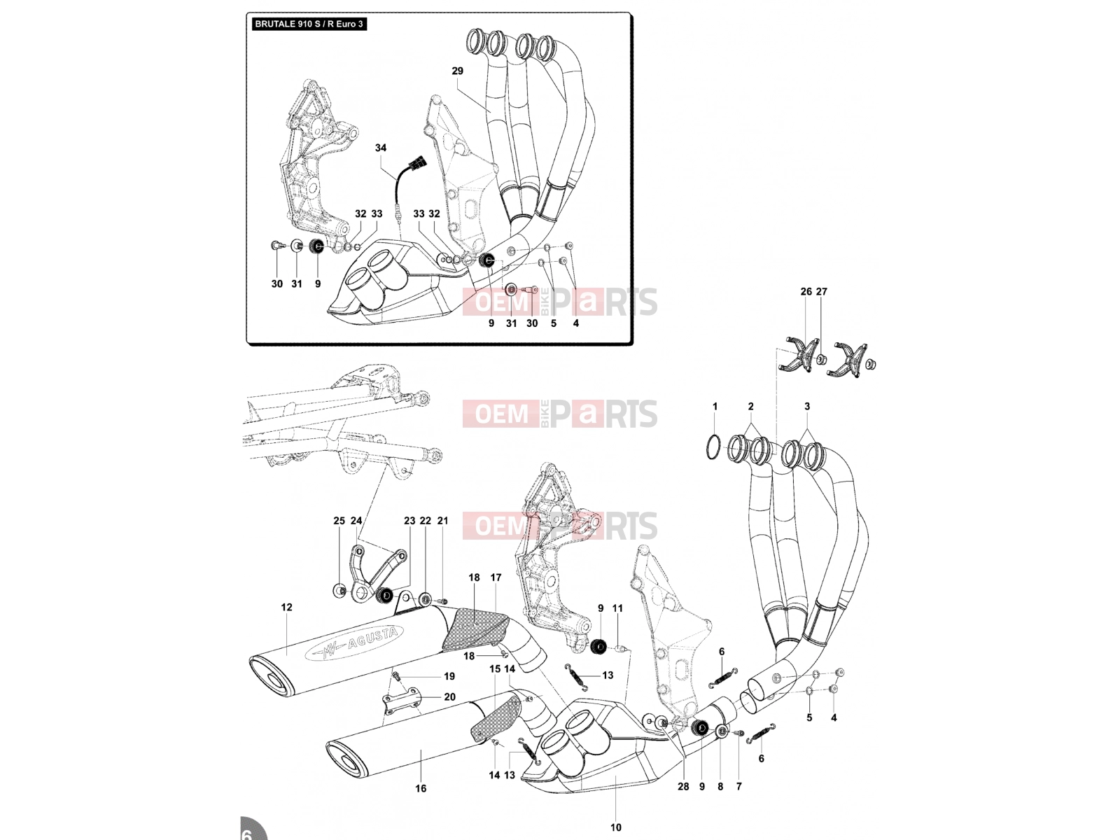 MV Agusta Brutale 910 S Exhaust System