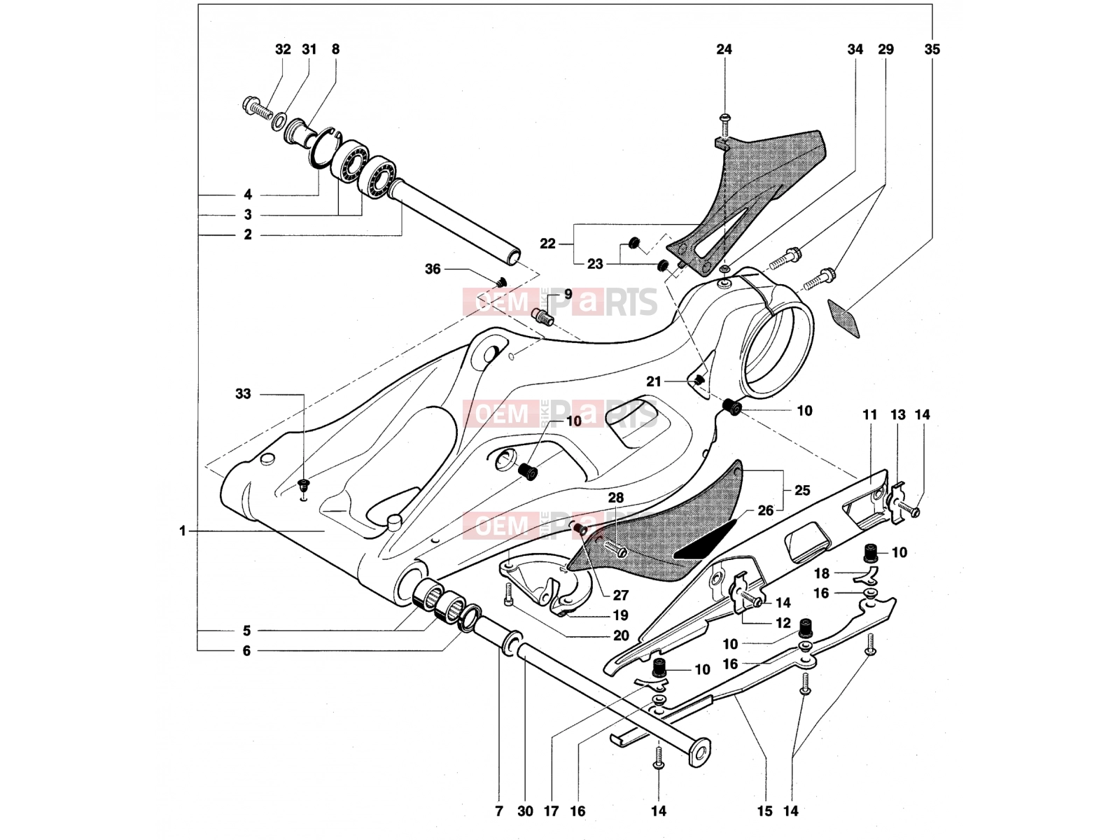 MV Agusta Brutale 910 R Swingarm Assembly