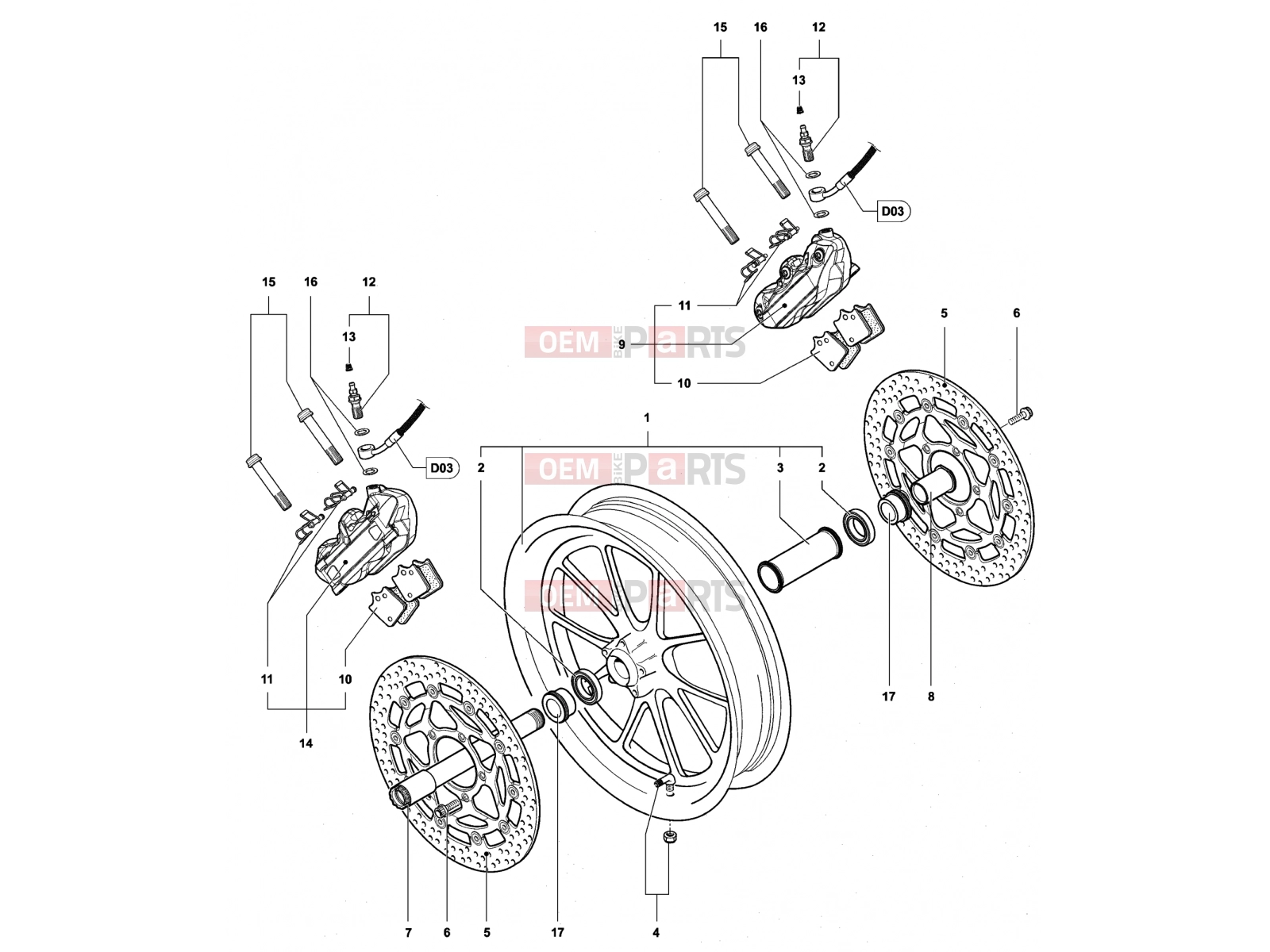 MV Agusta Brutale 910 R Front Wheel Assembly(910R)