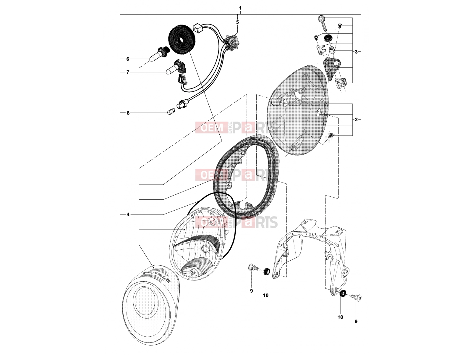 MV Agusta Brutale 910 R Headlight