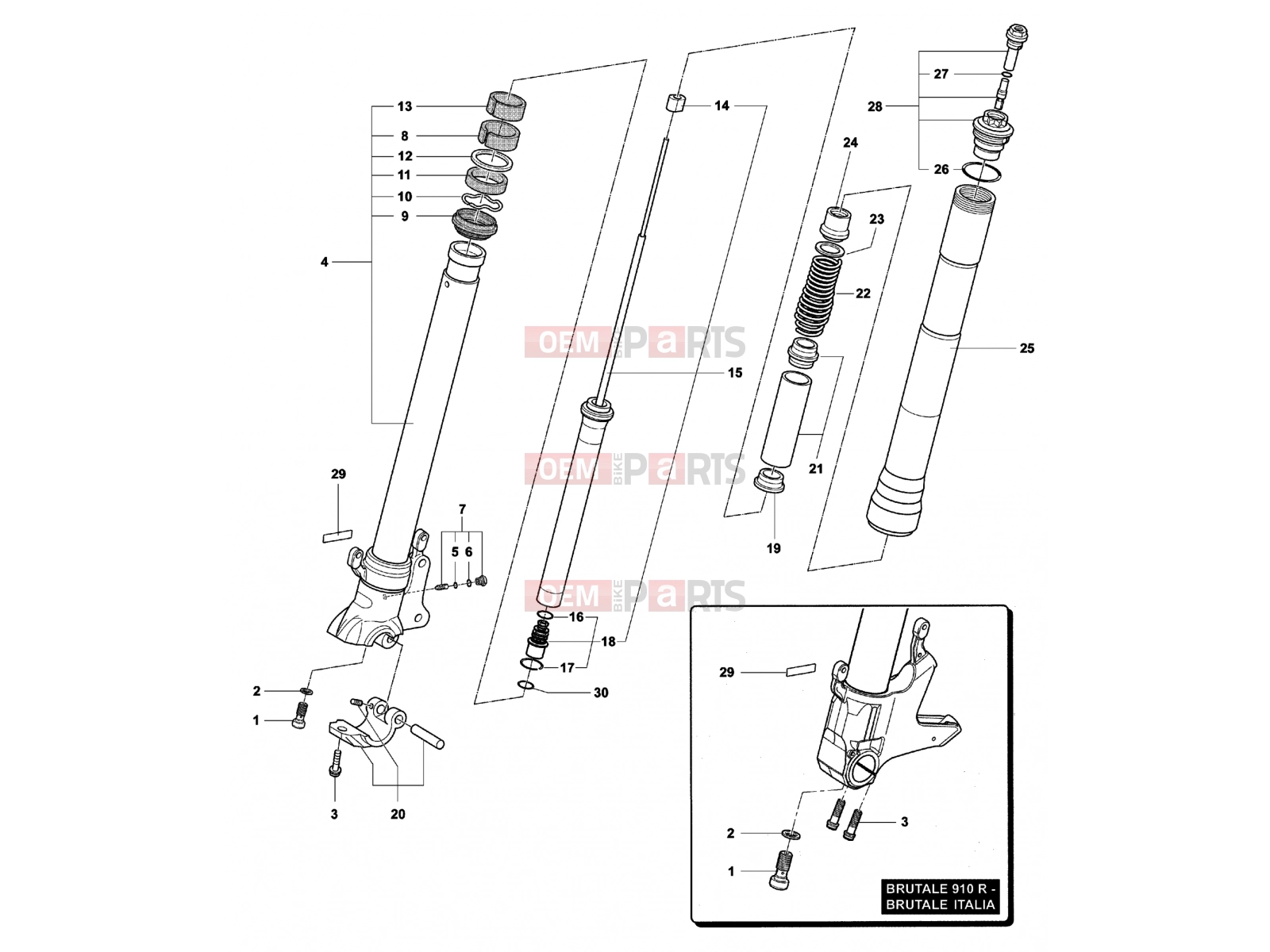 MV Agusta Brutale 910 R Italia Front Fork Right