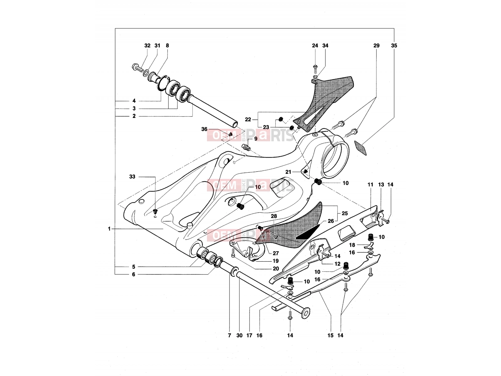 MV Agusta Brutale 989 Swingarm Assembly