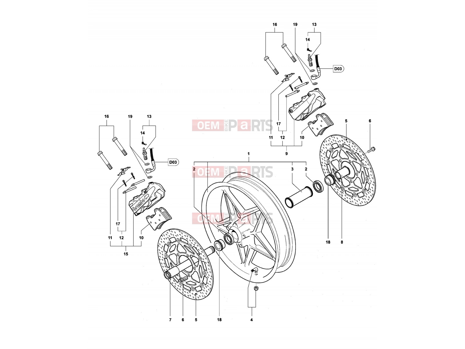 MV Agusta Brutale 989 Front Wheel Assembly
