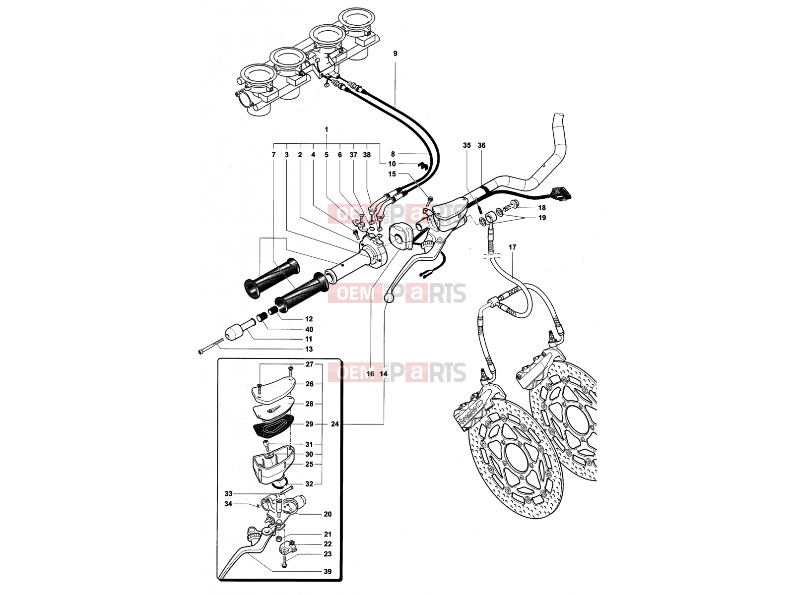 MV Agusta Brutale 989 Handlebar Assembly Right
