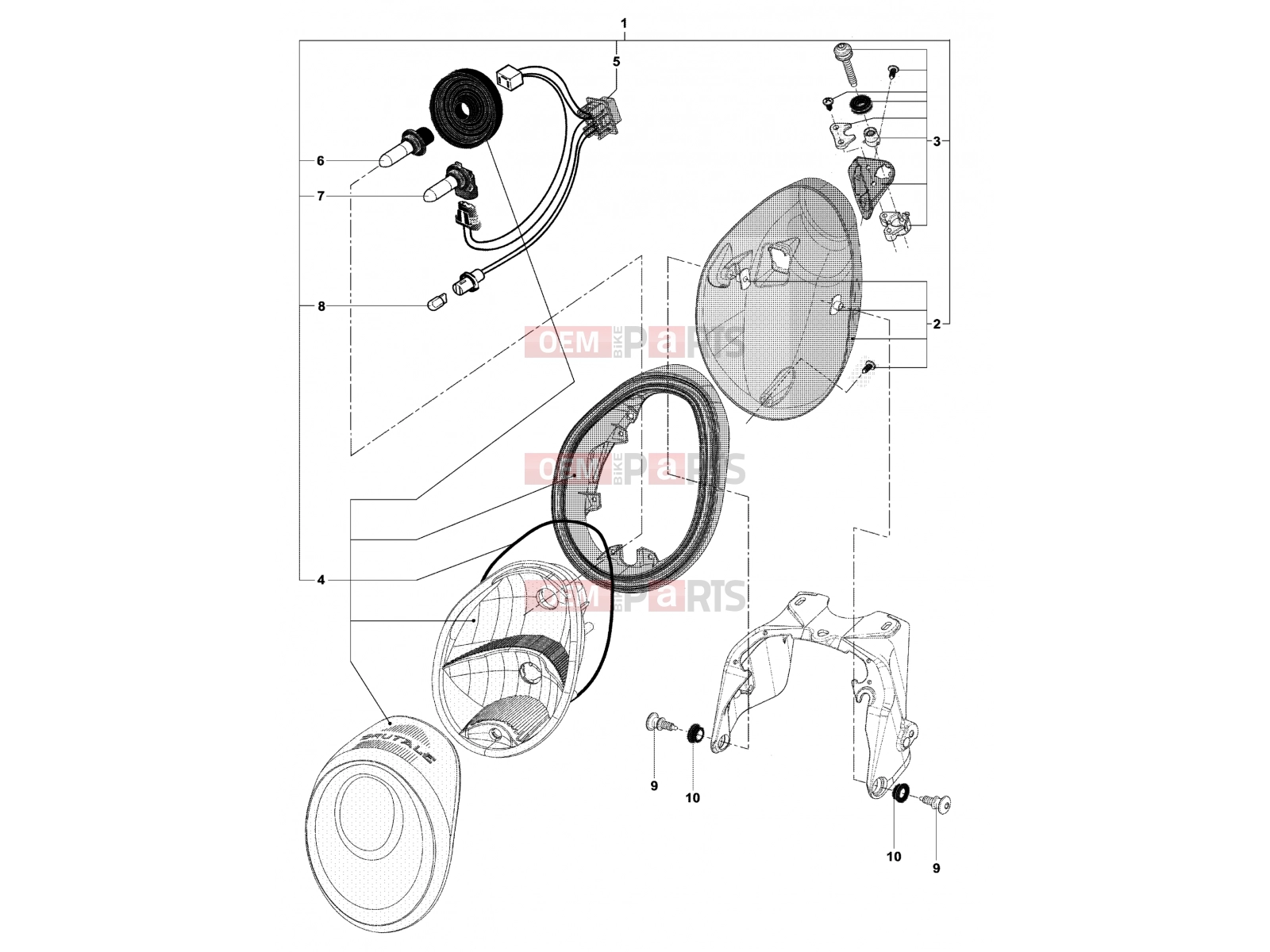 MV Agusta Brutale 989 Headlight