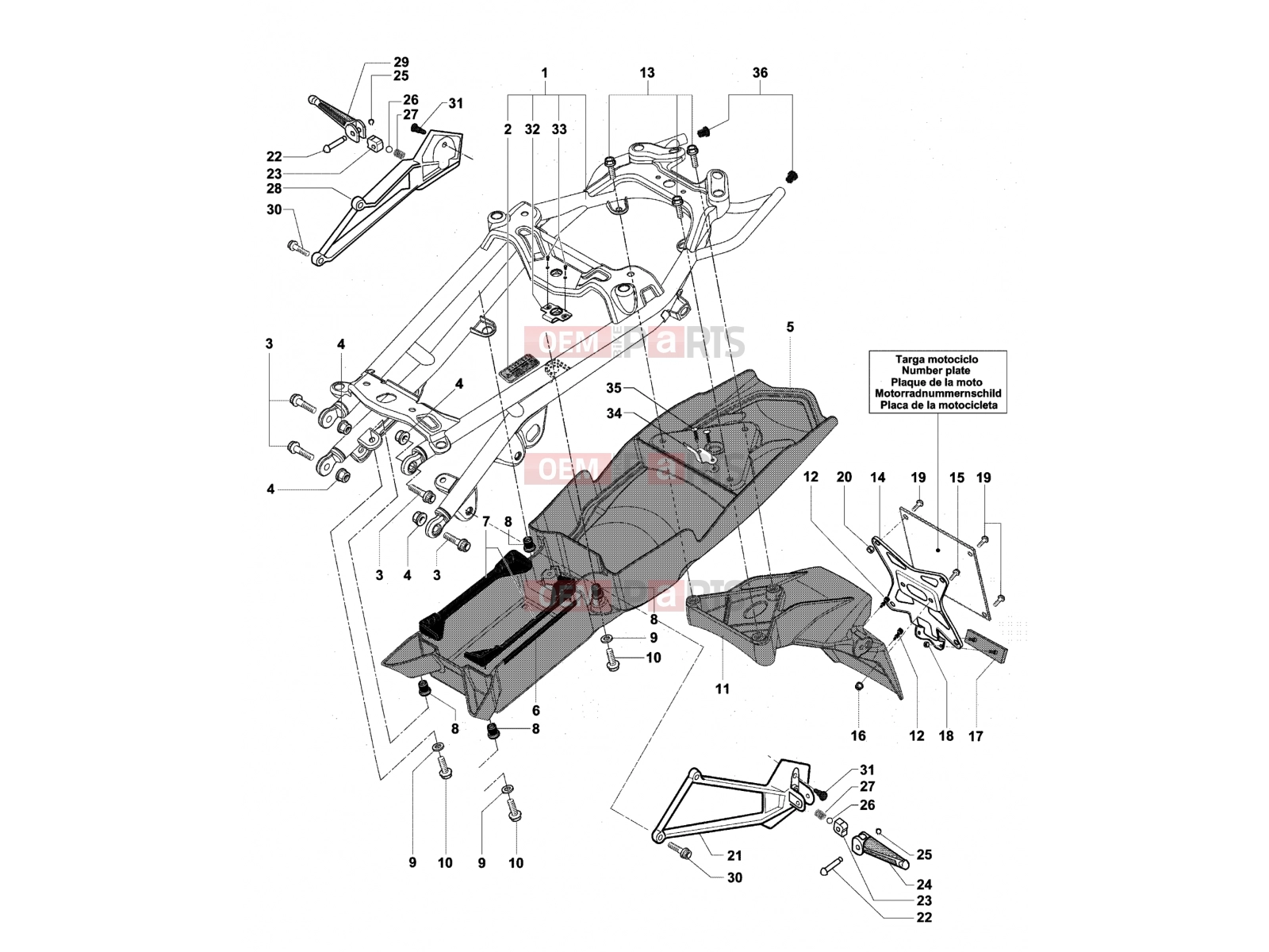MV Agusta Brutale 1078 RR Rear Frame Assembly