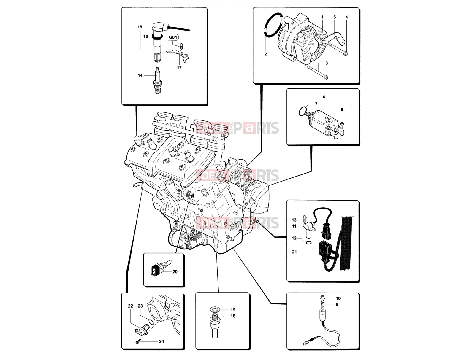MV Agusta Brutale 1078 RR Engine Electric System