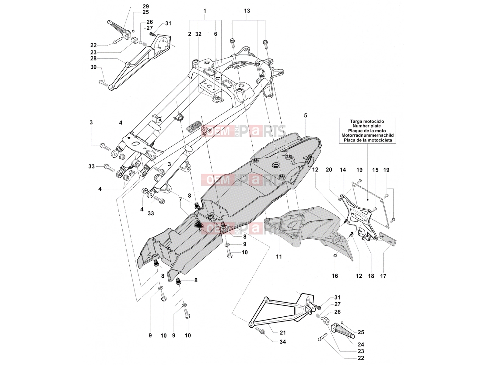 MV Agusta Brutale 920 Rear Frame Assembly