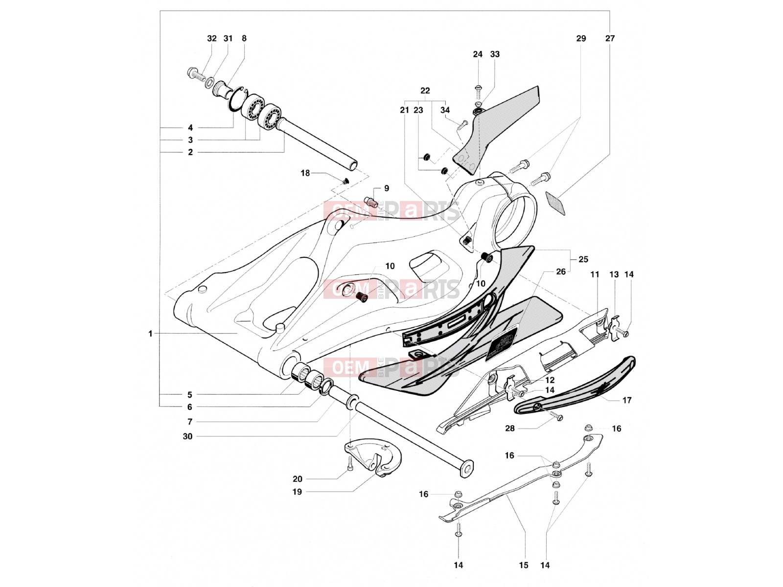 MV Agusta Brutale 920 Swingarm Assembly