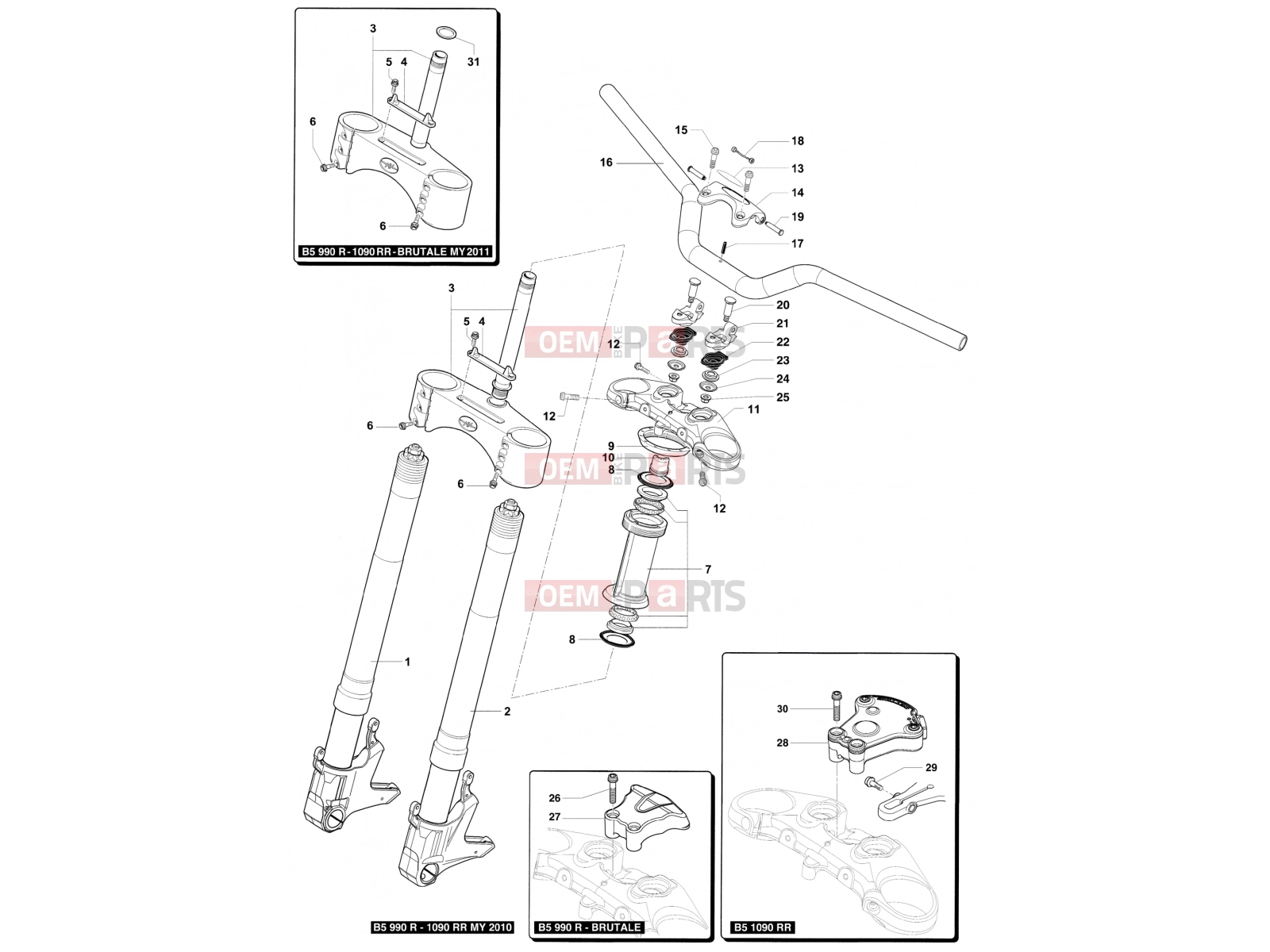 MV Agusta Brutale 920 Front Suspension Assembly