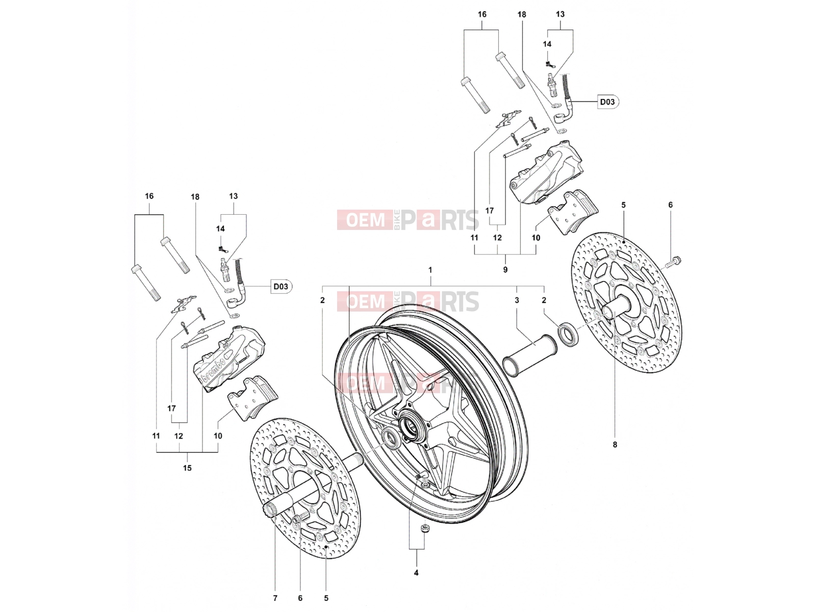 MV Agusta Brutale 920 Front Wheel Assembly