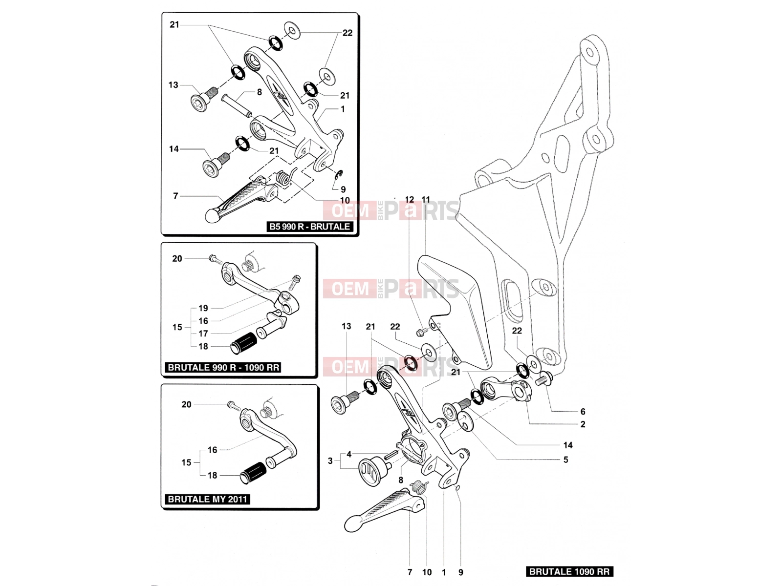 MV Agusta Brutale 920 Footrest Assembly Left