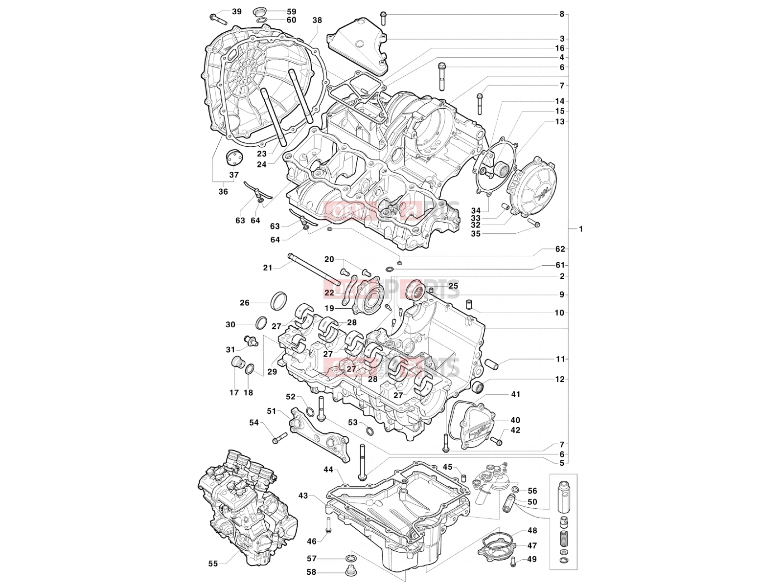 MV Agusta Brutale 920 Crankcase Assembly