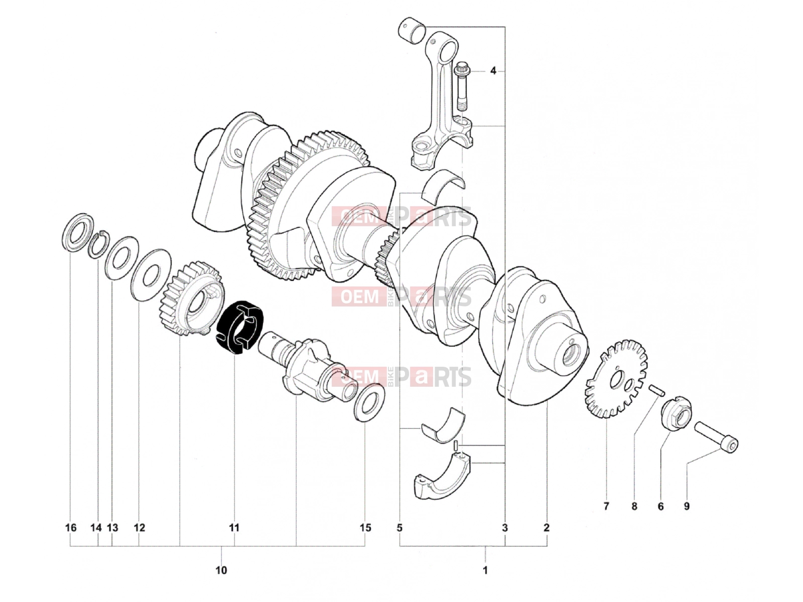 MV Agusta Brutale 920 Crankshaft Assembly