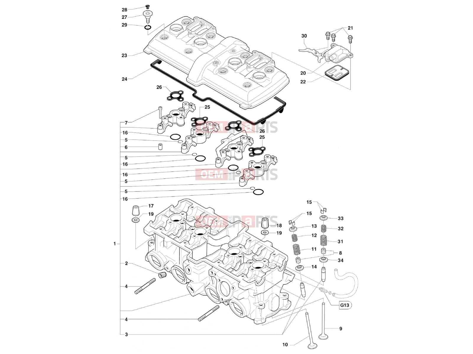 MV Agusta Brutale 920 Cylinder Head Assembly