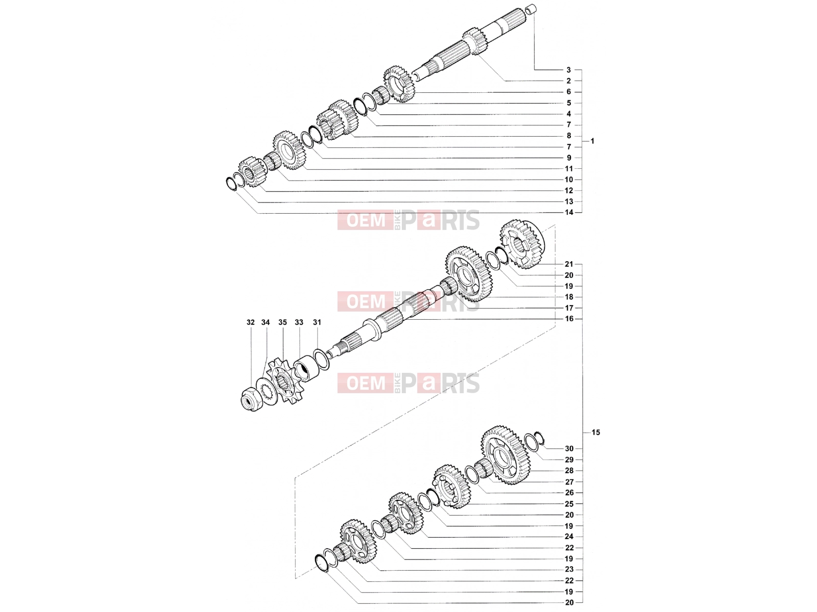 MV Agusta Brutale 920 Gear Box Assembly