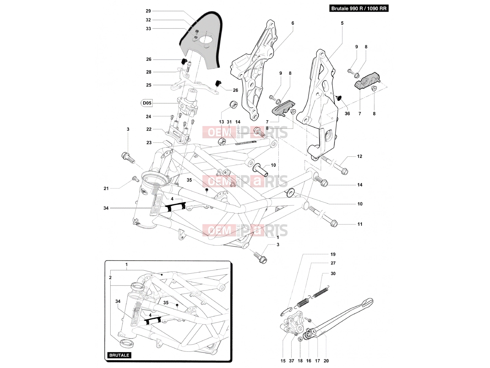 MV Agusta Brutale 990 R Frame Assembly