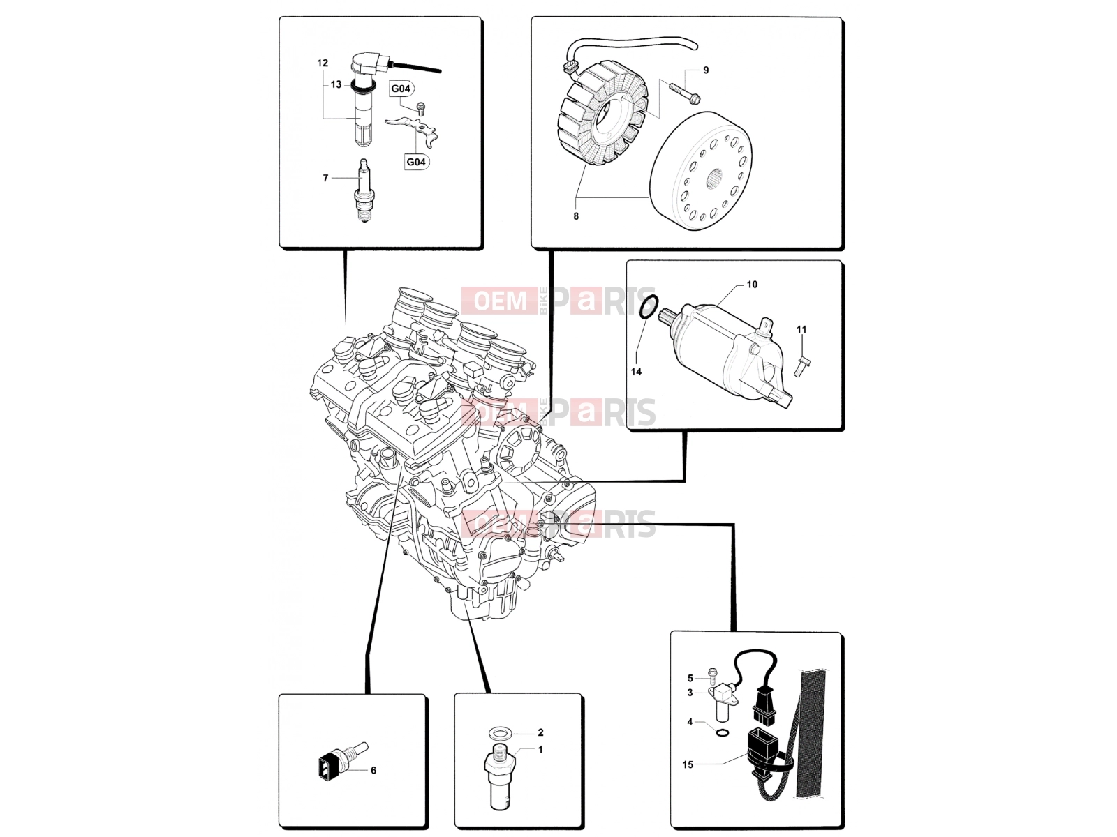 MV Agusta Brutale 990 R Engine Electric System